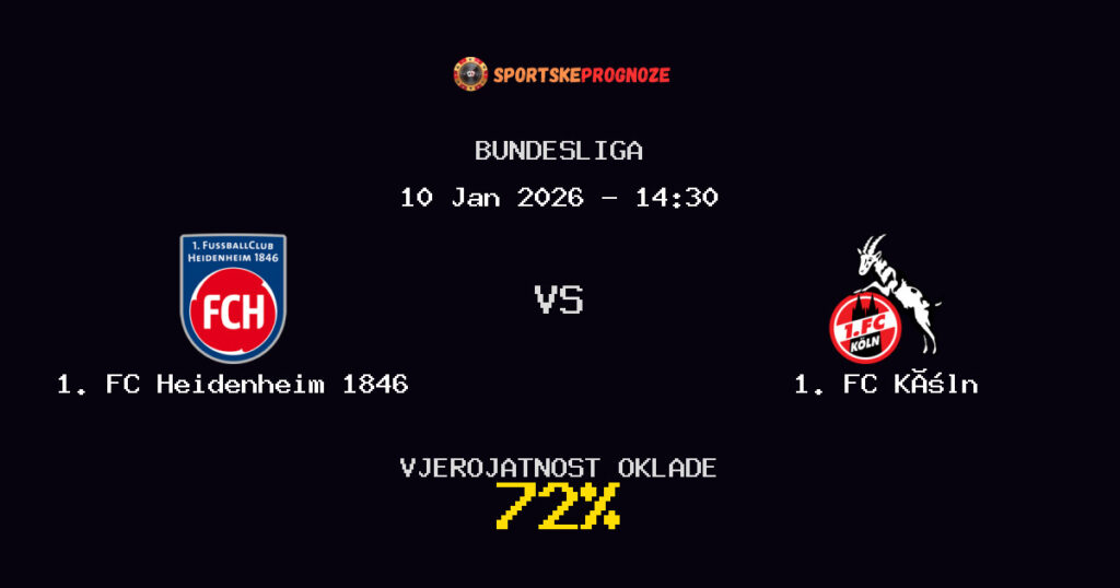 1. FC Heidenheim 1846 vs 1. FC Köln Prognoza Utakmice - Bundesliga - Saveti Za Klađenje