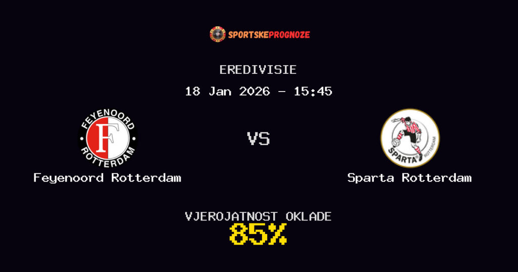 Feyenoord Rotterdam vs Sparta Rotterdam Prognoza Utakmice - Eredivisie - Saveti Za Klađenje