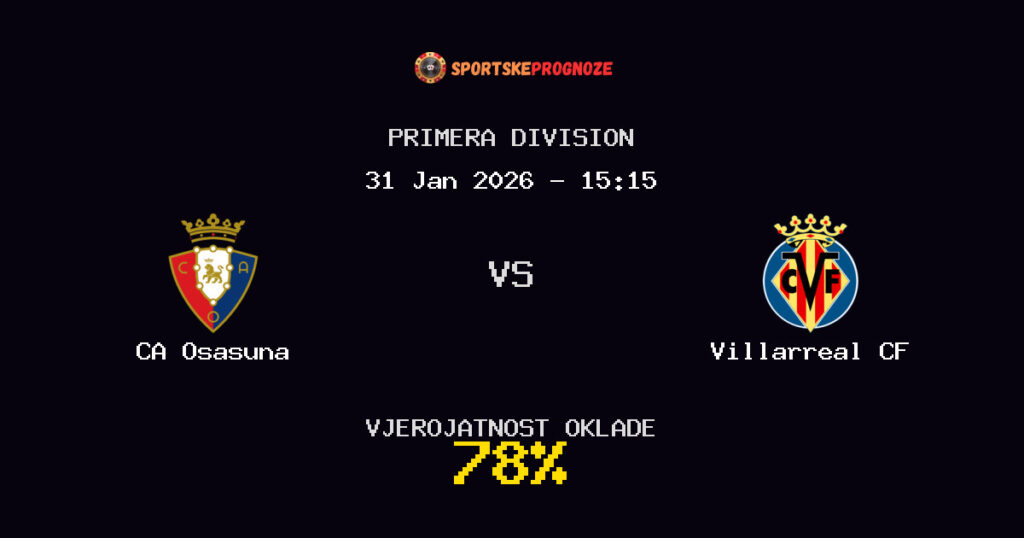 CA Osasuna vs Villarreal CF Prognoza Utakmice - Primera Division - Saveti Za Klađenje
