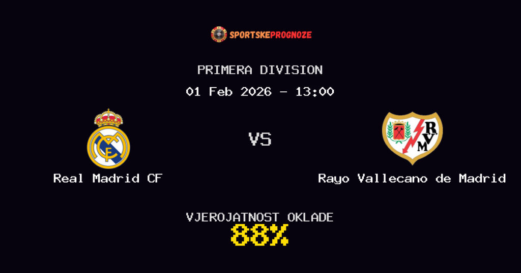 Real Madrid CF vs Rayo Vallecano de Madrid Prognoza Utakmice - Primera Division - Saveti Za Klađenje