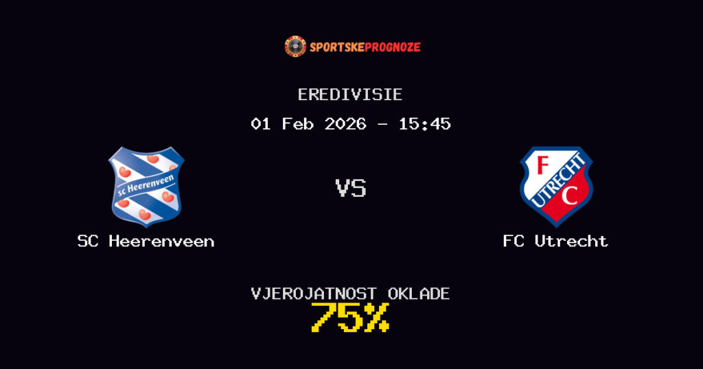SC Heerenveen vs FC Utrecht Prognoza Utakmice - Eredivisie - Saveti Za Klađenje