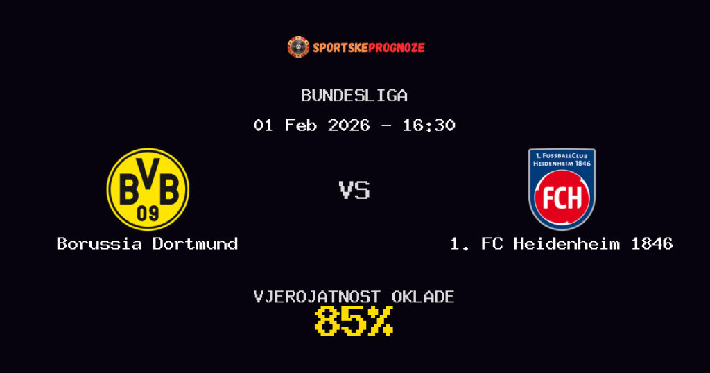 Borussia Dortmund vs 1. FC Heidenheim 1846 Prognoza Utakmice - Bundesliga - Saveti Za Klađenje