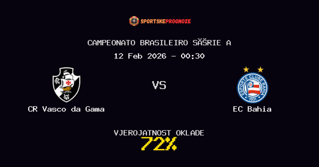 CR Vasco da Gama vs EC Bahia Prognoza Utakmice - Campeonato Brasileiro Série A - Saveti Za Klađenje