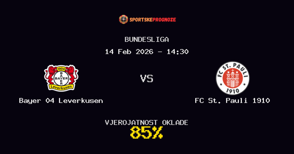 Bayer 04 Leverkusen vs FC St. Pauli 1910 Prognoza Utakmice - Bundesliga - Saveti Za Klađenje