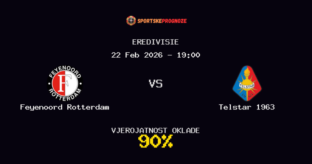 Feyenoord Rotterdam vs Telstar 1963 Prognoza Utakmice - Eredivisie - Saveti Za Klađenje