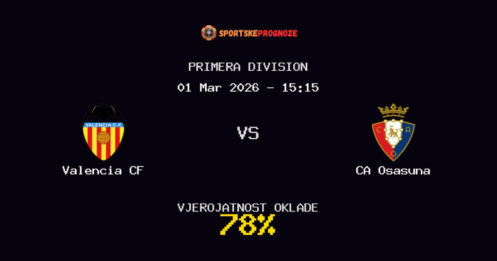 Valencia CF vs CA Osasuna Prognoza Utakmice - Primera Division - Saveti Za Klađenje