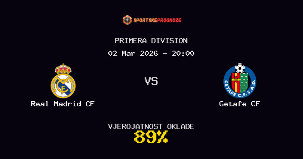 Real Madrid CF vs Getafe CF Prognoza Utakmice - Primera Division - Saveti Za Klađenje