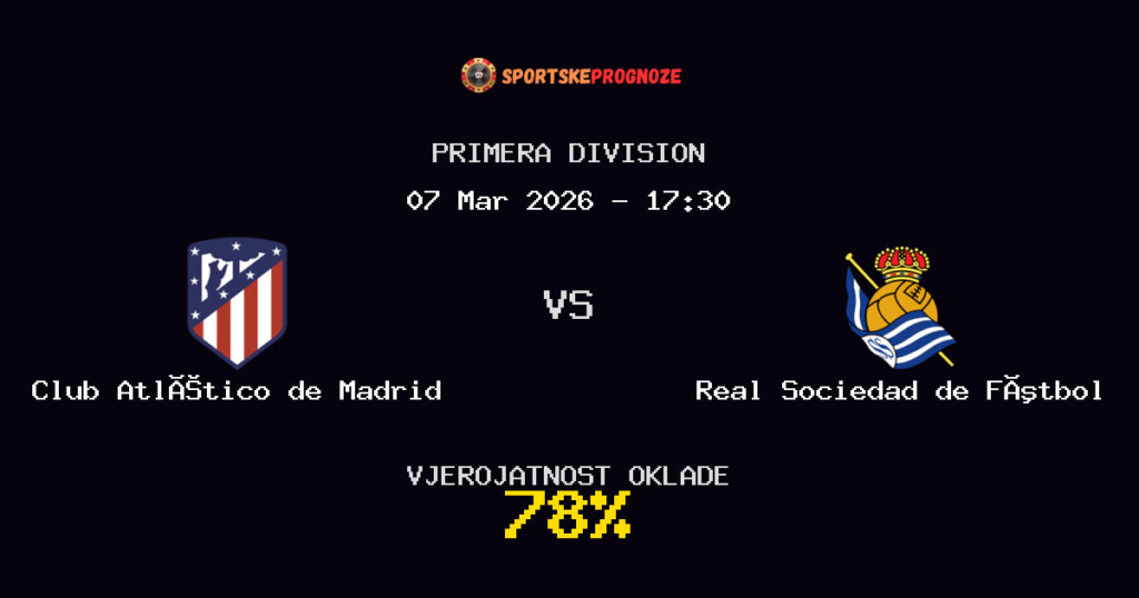 Club Atlético de Madrid vs Real Sociedad de Fútbol Prognoza Utakmice - Primera Division - Saveti Za Klađenje