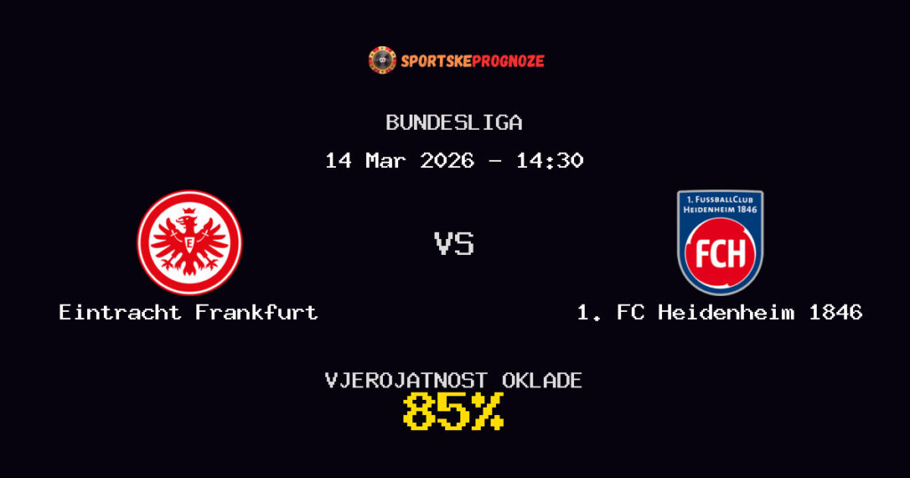 Eintracht Frankfurt vs 1. FC Heidenheim 1846 Prognoza Utakmice - Bundesliga - Saveti Za Klađenje
