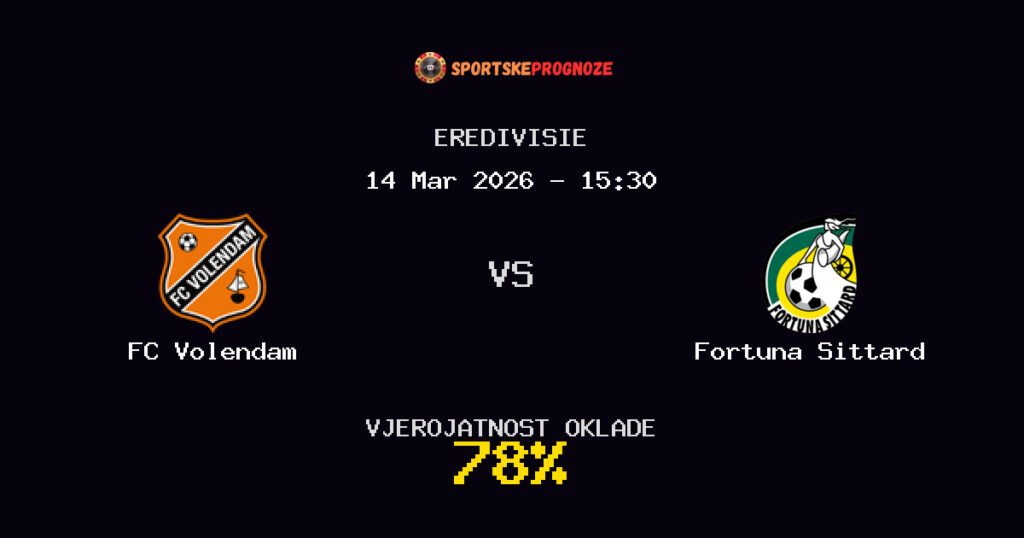 FC Volendam vs Fortuna Sittard Prognoza Utakmice - Eredivisie - Saveti Za Klađenje