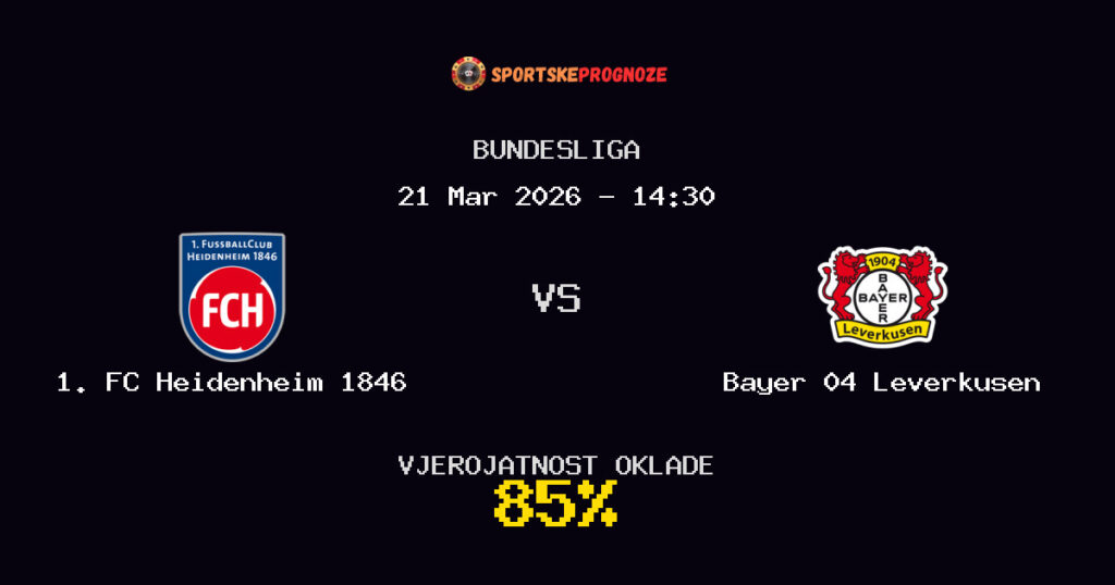1. FC Heidenheim 1846 vs Bayer 04 Leverkusen Prognoza Utakmice - Bundesliga - Saveti Za Klađenje