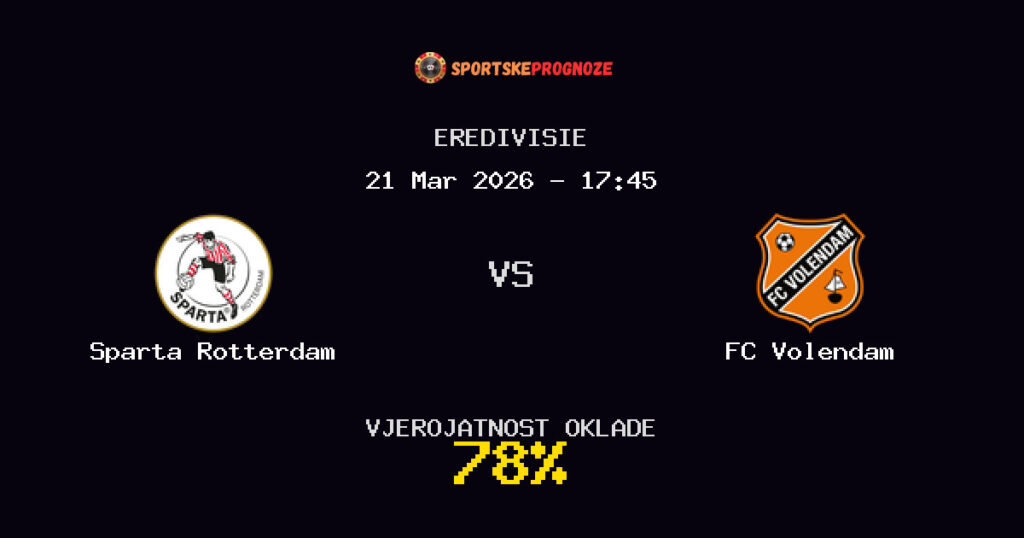 Sparta Rotterdam vs FC Volendam Prognoza Utakmice - Eredivisie - Saveti Za Klađenje