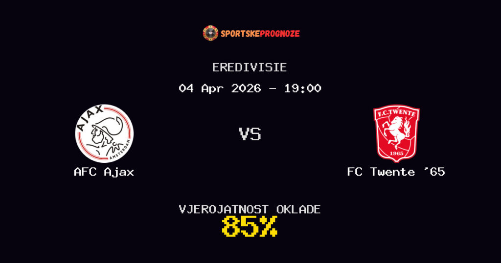 AFC Ajax vs FC Twente '65 Prognoza Utakmice - Eredivisie - Saveti Za Klađenje