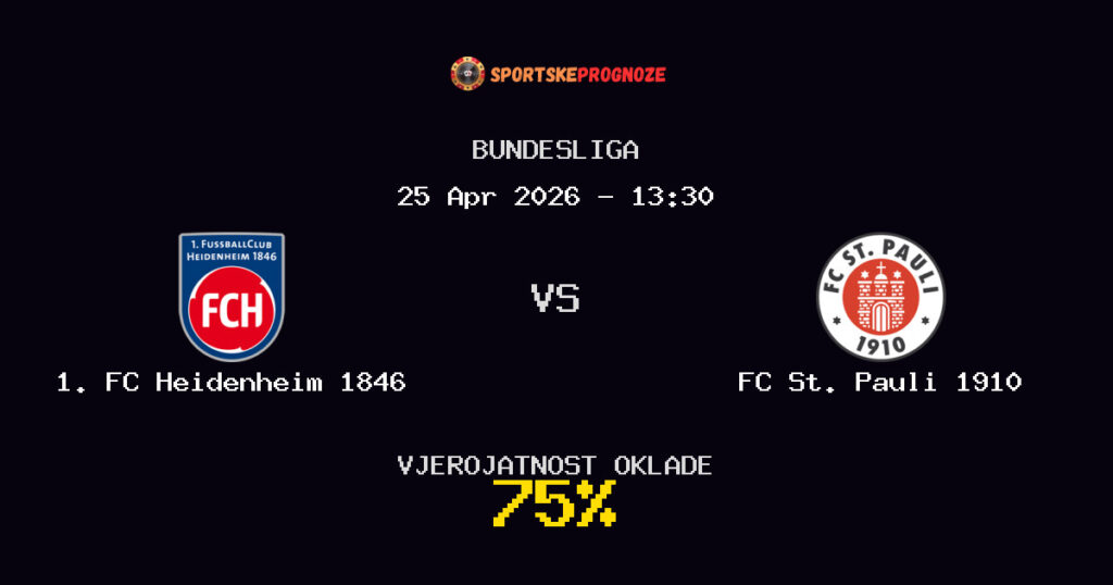 1. FC Heidenheim 1846 vs FC St. Pauli 1910 Prognoza Utakmice - Bundesliga - Saveti Za Klađenje