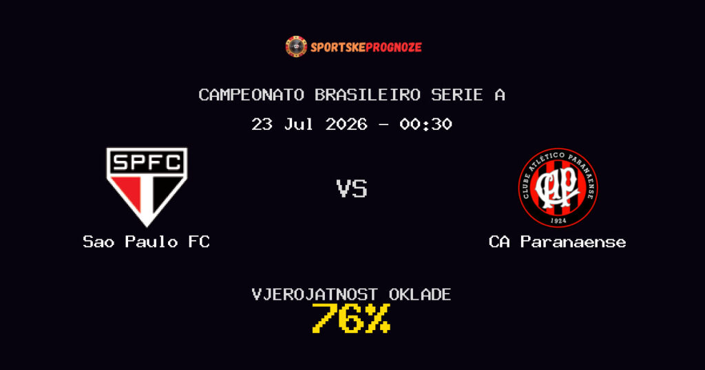 Sao Paulo FC vs CA Paranaense Predviđanje Utakmice - Campeonato Brasileiro Serie A - Savjeti za Klađenje
