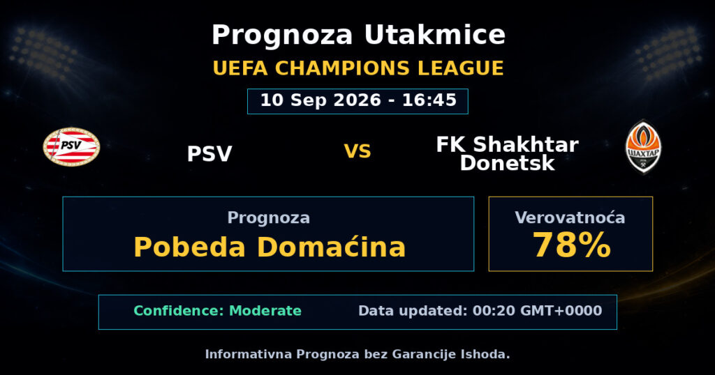 PSV vs FK Shakhtar Donetsk Match Prediction - UEFA Champions League - Betting Analysis