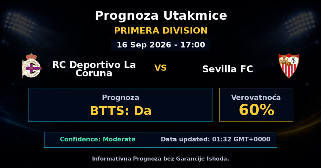 RC Deportivo La Coruna vs Sevilla FC Match Prediction - Primera Division - Betting Analysis